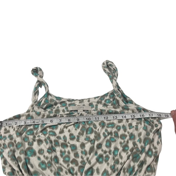 Ann Taylor Loft Womens Tan Green Leopard Print Maxi (56”) Dress Sz M Sleeveless - Picture 8 of 15